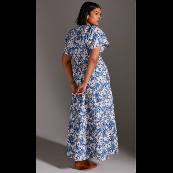 Anthropologie Somerset Maxi Dress - Blue & White - Size 2X - Picture 2 of 5
